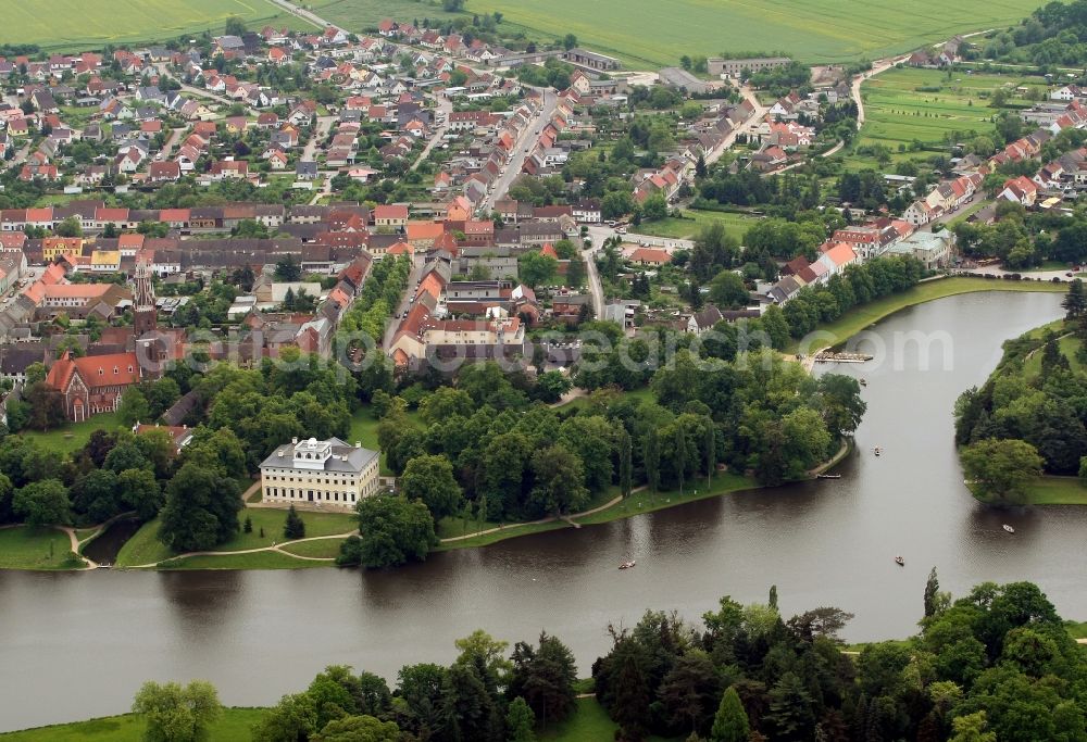 Aerial photograph Wörlitz - Woerlitzer Park in the district of in Oranienbaum-Woerlitz in Saxony-Anhalt, UNESCO World Heritage