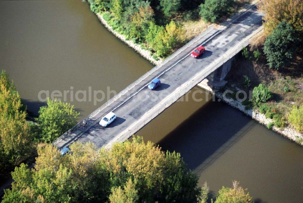 Wusterwitz from the bird's eye view: Blick auf die Wusterwitzer Brücke am Elbe-Havel-Kanal