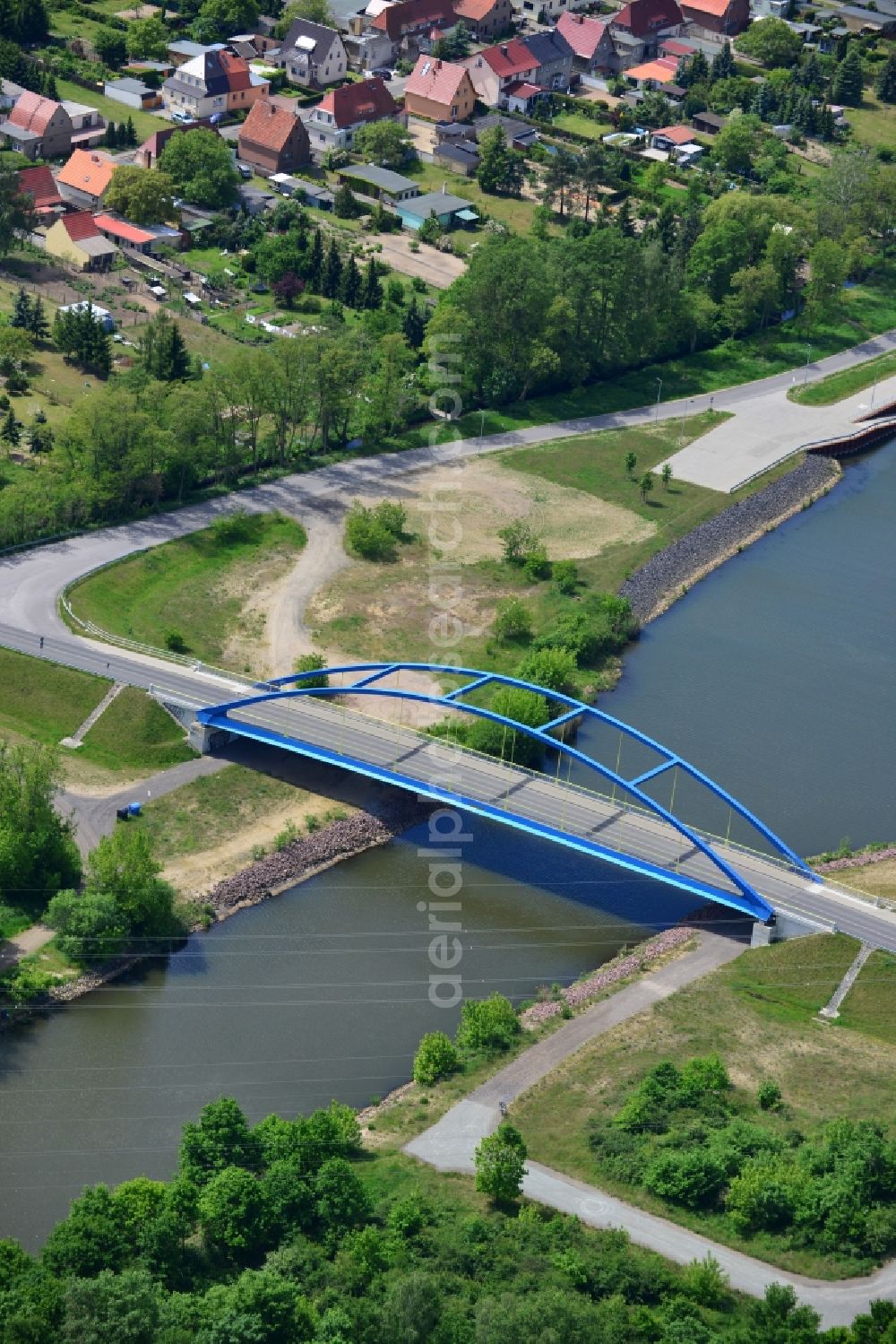 Wusterwitz from the bird's eye view: Bridge Wusterwitz at the Elbe-Havel-Canal in the state Brandenburg