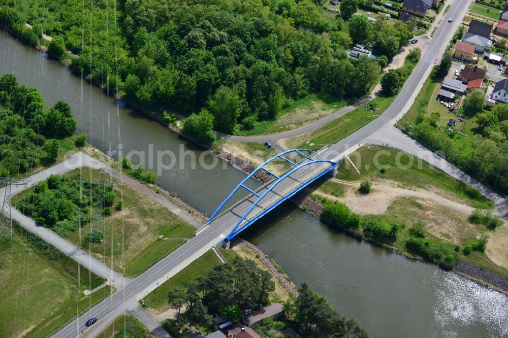 Aerial photograph Wusterwitz - Bridge Wusterwitz at the Elbe-Havel-Canal in the state Brandenburg