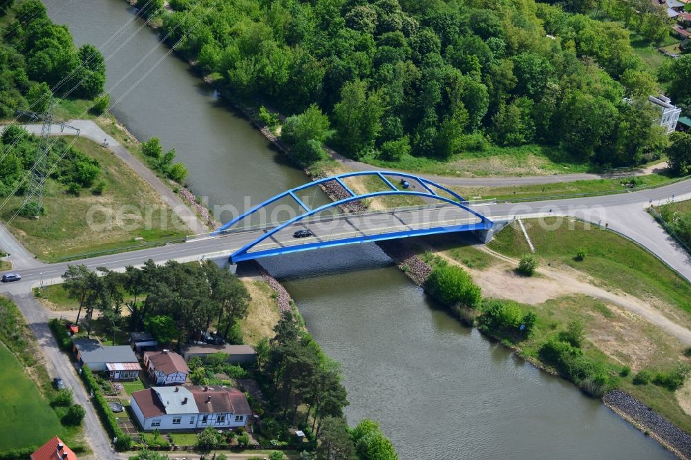 Wusterwitz from above - Bridge Wusterwitz at the Elbe-Havel-Canal in the state Brandenburg