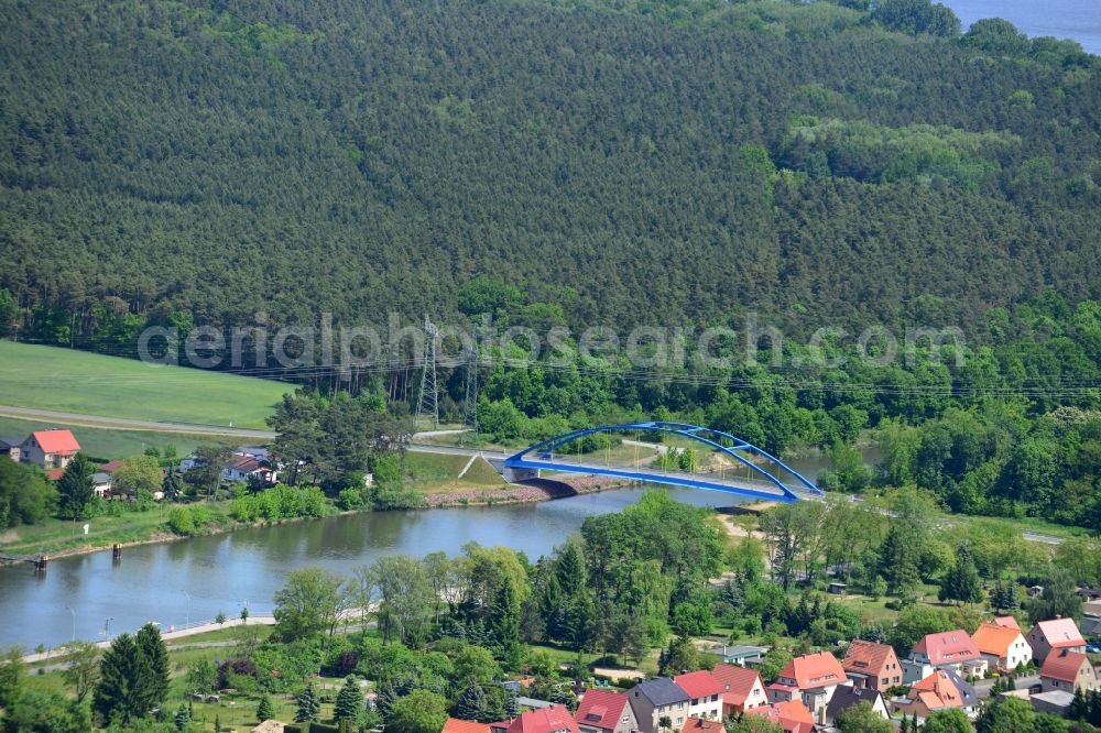 Aerial photograph Wusterwitz - Bridge Wusterwitz at the Elbe-Havel-Canal in the state Brandenburg