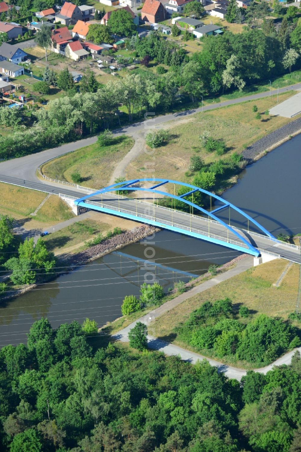 Wusterwitz from above - Bridge Wusterwitz at the Elbe-Havel-Canal in the state Brandenburg