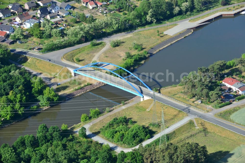 Wusterwitz from the bird's eye view: Bridge Wusterwitz at the Elbe-Havel-Canal in the state Brandenburg