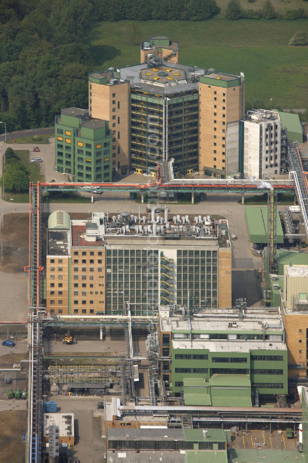 Bergkamen from above - Look at the area of the Bayer Schering Pharma AG, which was formerly the area of the Chemical Plat Bergkamen