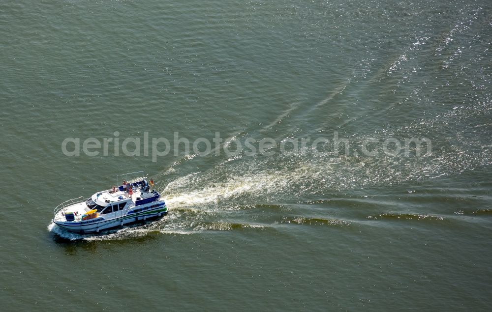 Mirow from above - Yacht ride on Mirower lake in Mirow in the state Mecklenburg - Western Pomerania