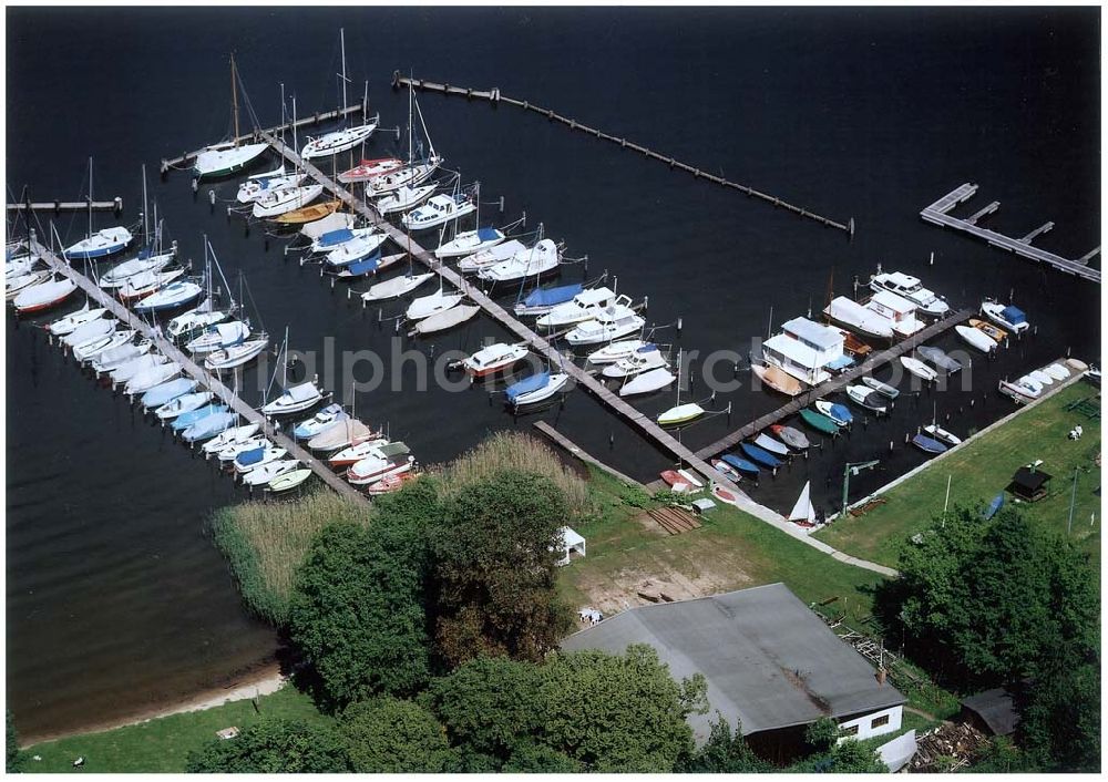 Diensdorf from above - Yachthafen Diensdorf am Scharmützelsee in Brandenburg