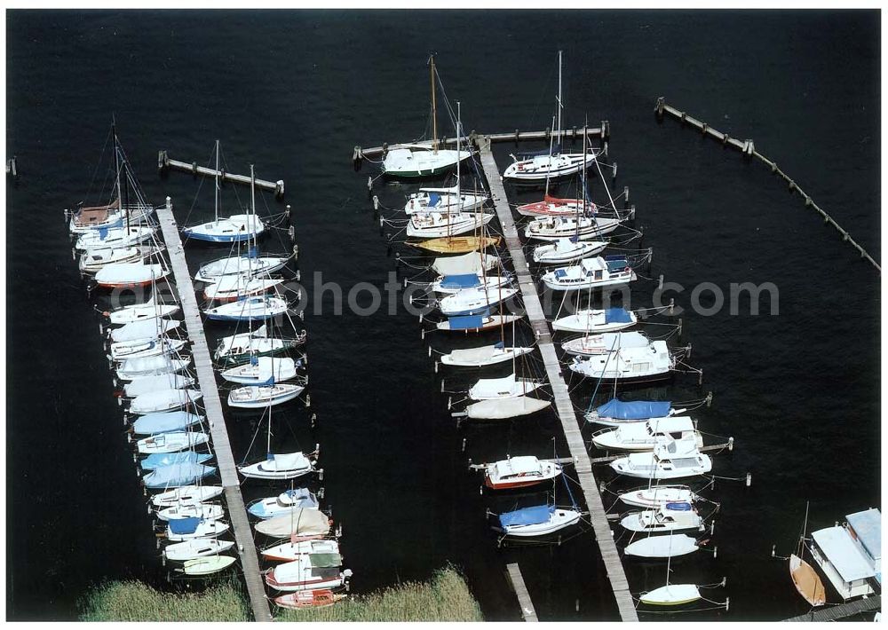 Diensdorf from the bird's eye view: Yachthafen Diensdorf am Scharmützelsee in Brandenburg