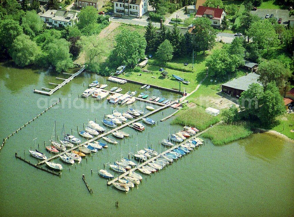 Diensdorf from above - Yachthafen Diensdorf am Scharmützelsee in Brandenburg