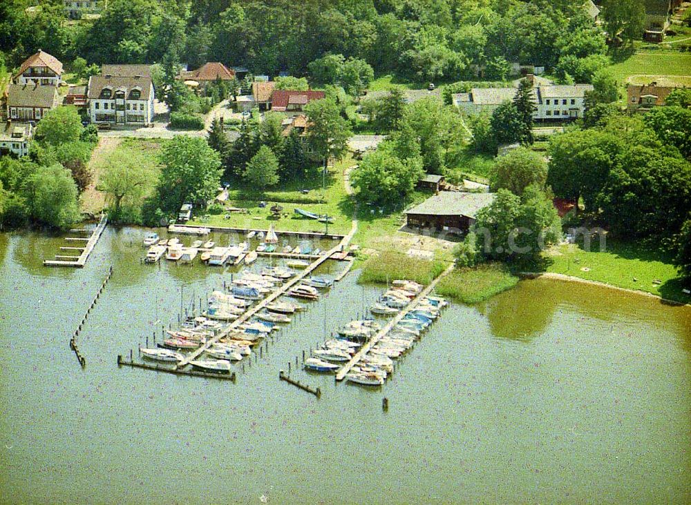 Diensdorf from the bird's eye view: Yachthafen Diensdorf am Scharmützelsee in Brandenburg