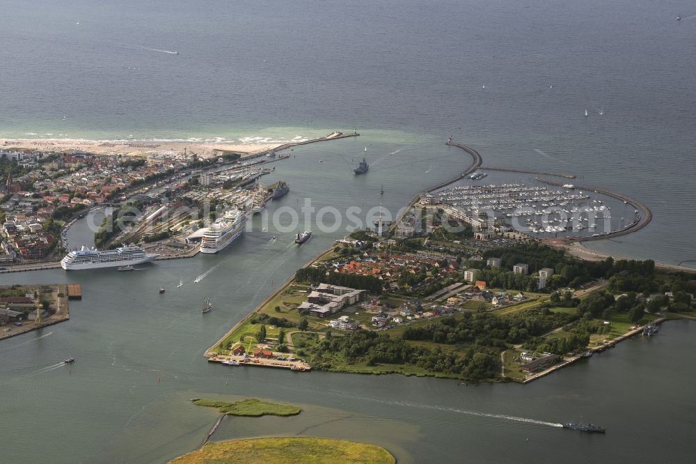 Aerial photograph Rostock Hohe Dühne - View the marina Hohe Düne near Warnemünde