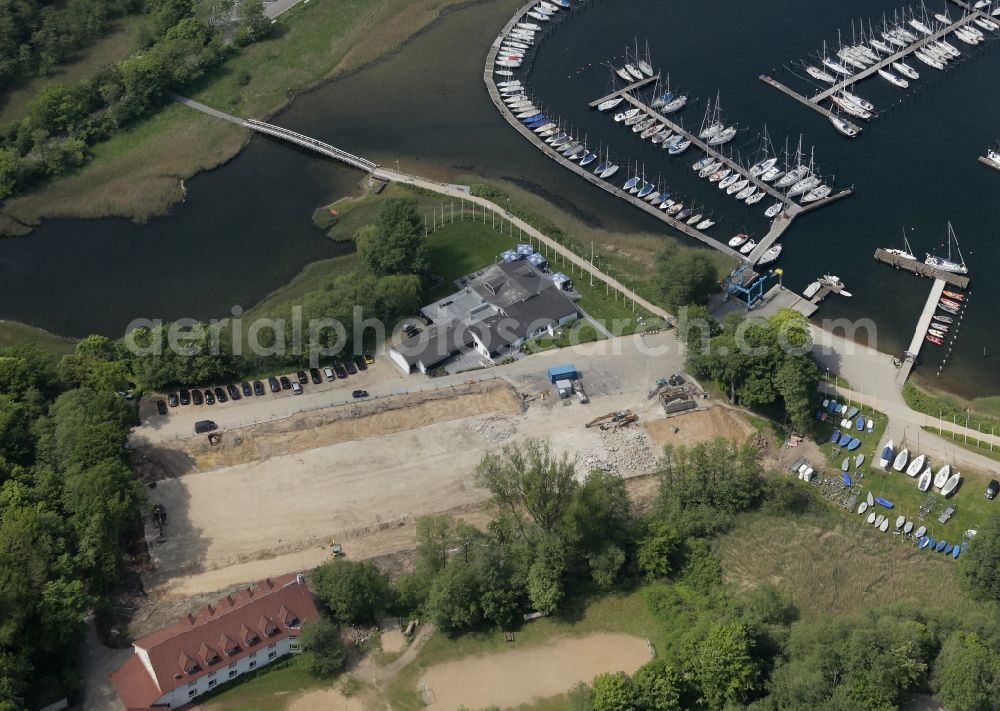 Aerial photograph Glücksburg - Marina with recreational marine jetties and moorings on the shore area of the Flensburg Fjord in Gluecksburg in Schleswig-Holstein