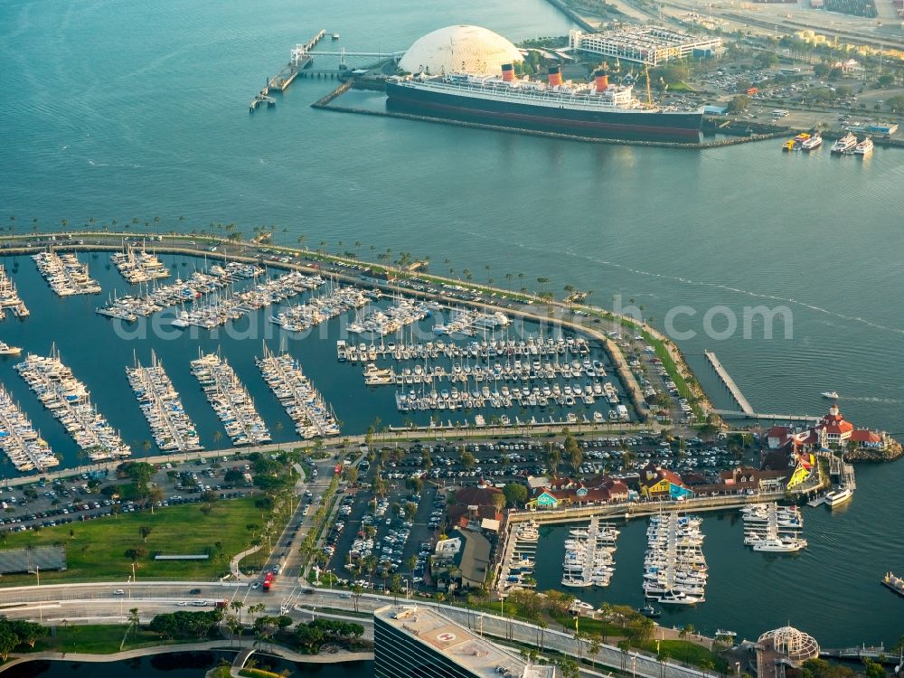 Long Beach from above - Marina on the Pacific Coast in Long Beach in California, USA