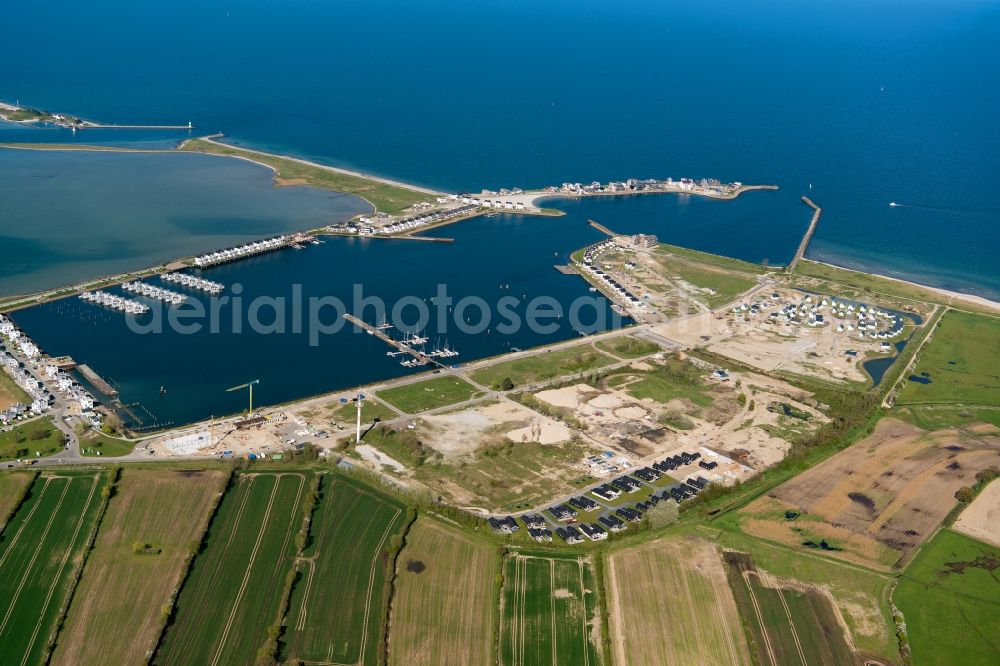 Aerial image Kappeln - Pleasure boat marina with docks and moorings on the shore area Ostsee in Kappeln in the state Schleswig-Holstein, Germany