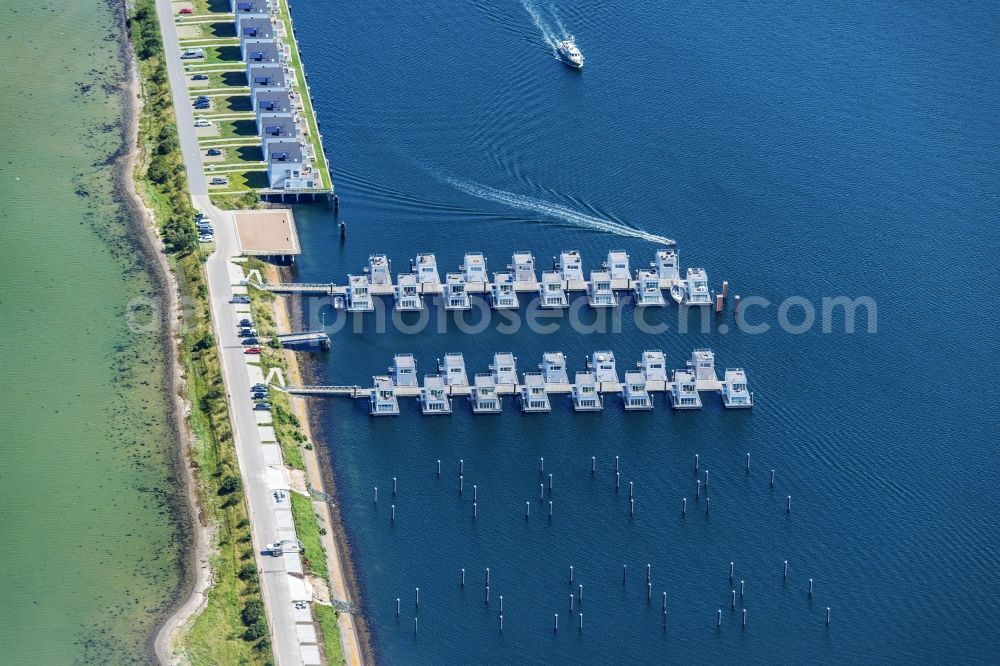 Aerial photograph Kappeln - Pleasure boat marina with docks and moorings on the shore area Ostsee in Kappeln in the state Schleswig-Holstein, Germany