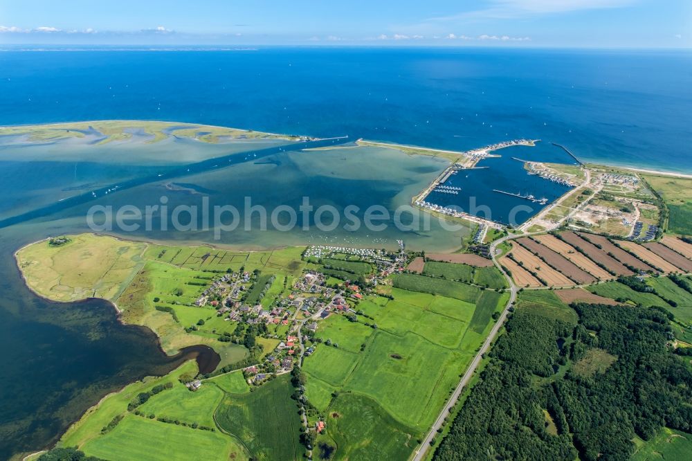 Aerial image Kappeln - Pleasure boat marina with docks and moorings on the shore area Ostsee in Kappeln in the state Schleswig-Holstein, Germany