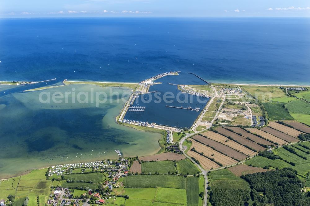 Aerial photograph Kappeln - Pleasure boat marina with docks and moorings on the shore area Ostsee in Kappeln in the state Schleswig-Holstein, Germany