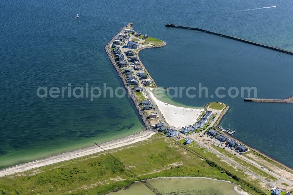 Kappeln from the bird's eye view: Pleasure boat marina with docks and moorings on the shore area Ostsee in Kappeln in the state Schleswig-Holstein, Germany