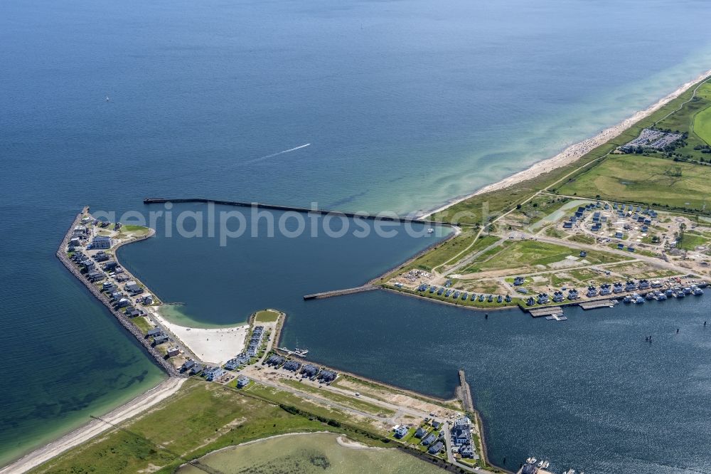 Aerial image Kappeln - Pleasure boat marina with docks and moorings on the shore area Ostsee in Kappeln in the state Schleswig-Holstein, Germany