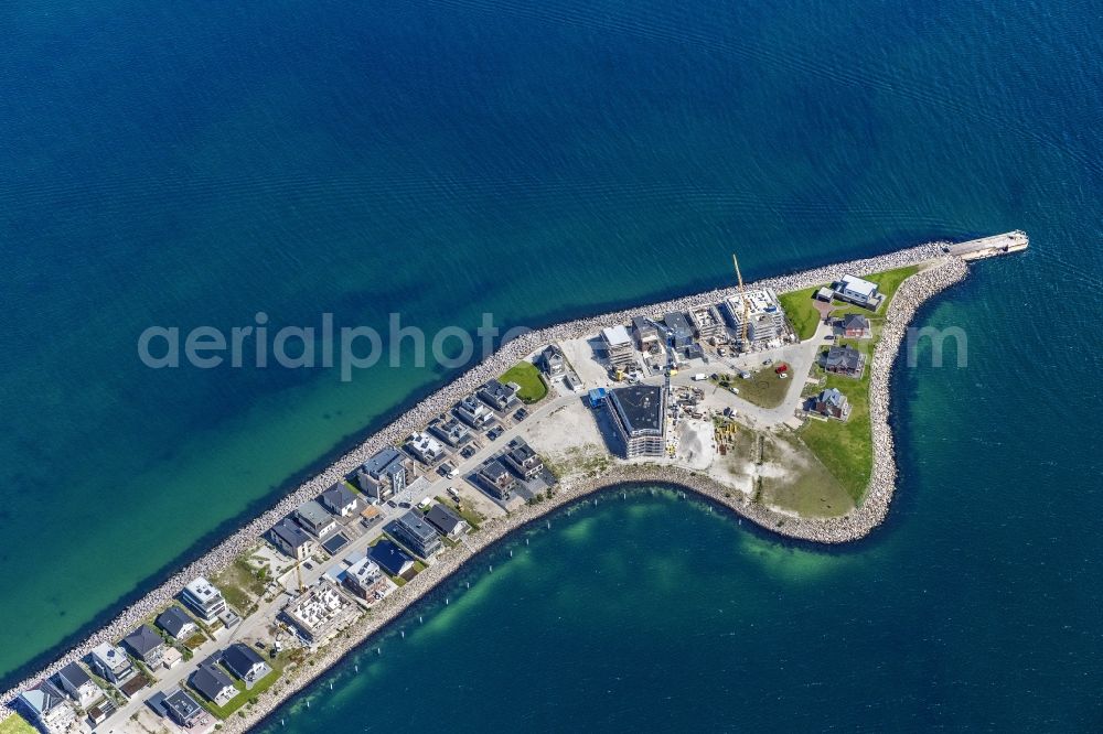 Kappeln from the bird's eye view: Pleasure boat marina with docks and moorings on the shore area Ostsee in Kappeln in the state Schleswig-Holstein, Germany