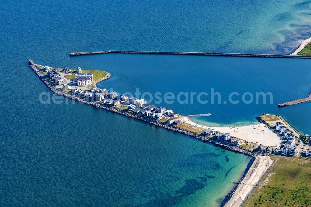 Kappeln from the bird's eye view: Pleasure boat marina with docks and moorings on the shore area Ostsee in Kappeln in the state Schleswig-Holstein, Germany