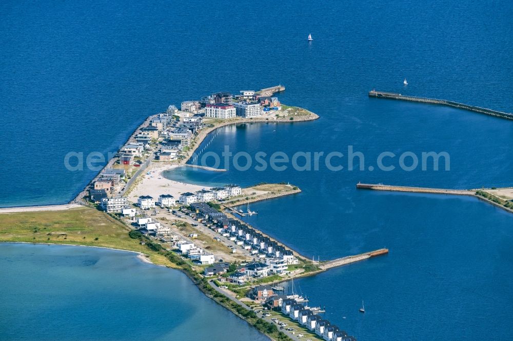 Kappeln from the bird's eye view: Pleasure boat marina with docks and moorings on the shore area Ostsee in Kappeln in the state Schleswig-Holstein, Germany