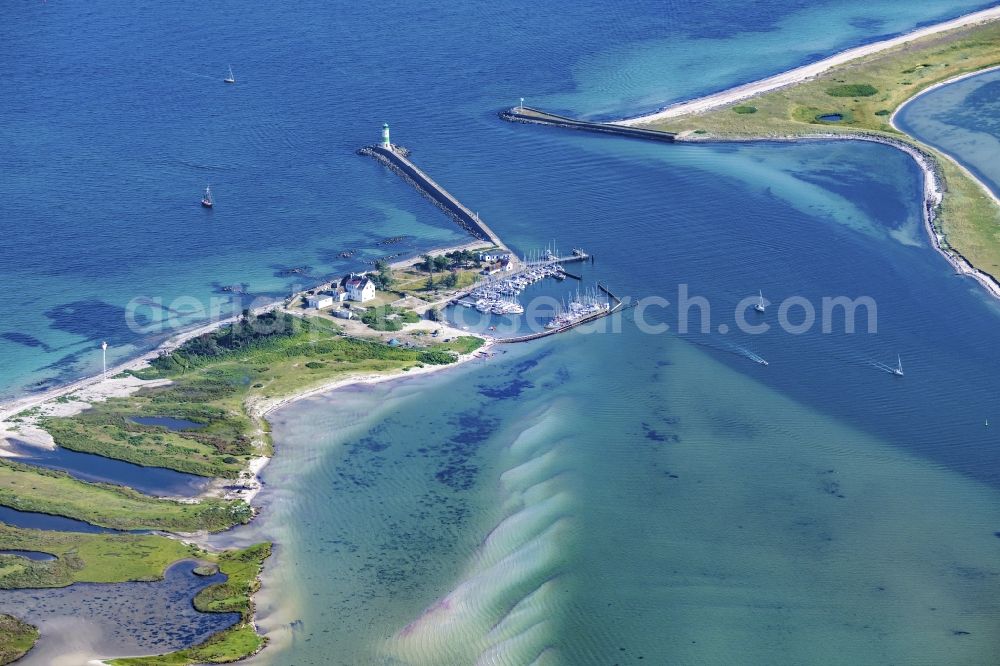 Aerial image Kappeln - Pleasure boat marina with docks and moorings on the shore area Ostsee in Kappeln in the state Schleswig-Holstein, Germany