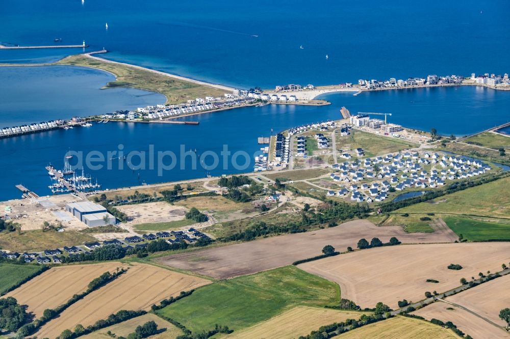 Kappeln from the bird's eye view: Pleasure boat marina with docks and moorings on the shore area Ostsee in Kappeln in the state Schleswig-Holstein, Germany