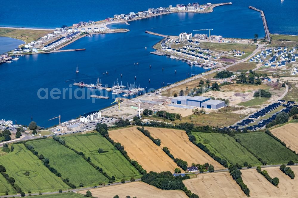 Aerial photograph Kappeln - Pleasure boat marina with docks and moorings on the shore area Ostsee in Kappeln in the state Schleswig-Holstein, Germany