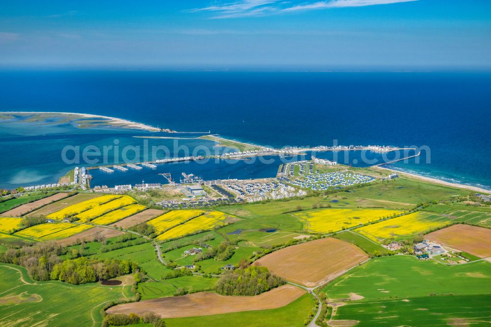 Aerial photograph Kappeln - Pleasure boat marina with docks and moorings on the shore area Ostsee in Kappeln in the state Schleswig-Holstein, Germany