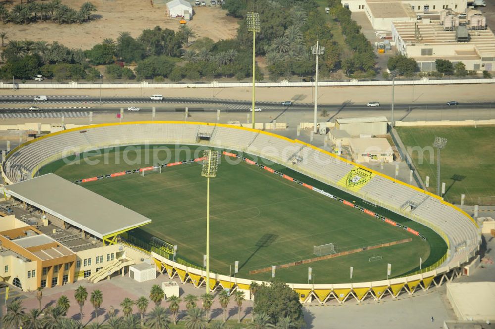 Aerial image Dubai - Blick auf das Zabeel Stadium nahe der Oud Metha Road in Dubai. Die Anlage gehört zum Al Wasl Sports Club in Dubai. Es ist ein Mehrzweckstadion, das allerdings überwiegend für Fußßballspiele genutzt wird. Es wurde 1974 gebaut und hat eine Kapazität von 18,000 Personen. View of the Zabeel Stadium in Dubai. The stadium and its complex belongs to the Al Wasl Sports Club. It is a multi-purpose stadium but is mostly used for football matches. The stadium was built in 1974 and holds 18,000 people.