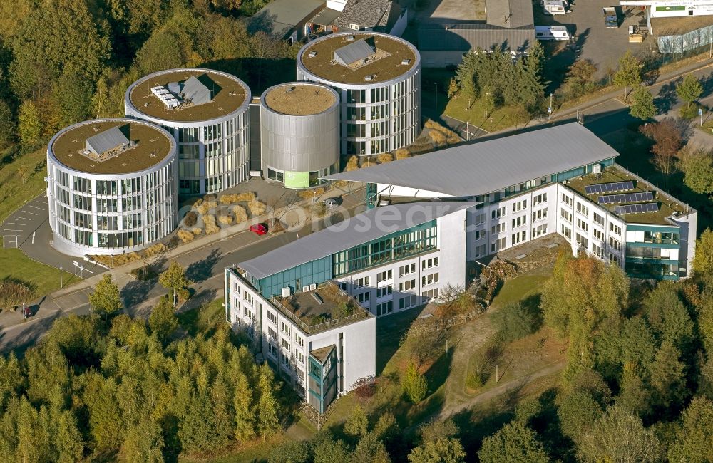 Aerial image Witten - Dental-Life science research and development center FEZ II, Institute of Environmental Engineering and Management at the University of Witten Herdecke, University Dental Clinic near Witten in North Rhine-Westphalia