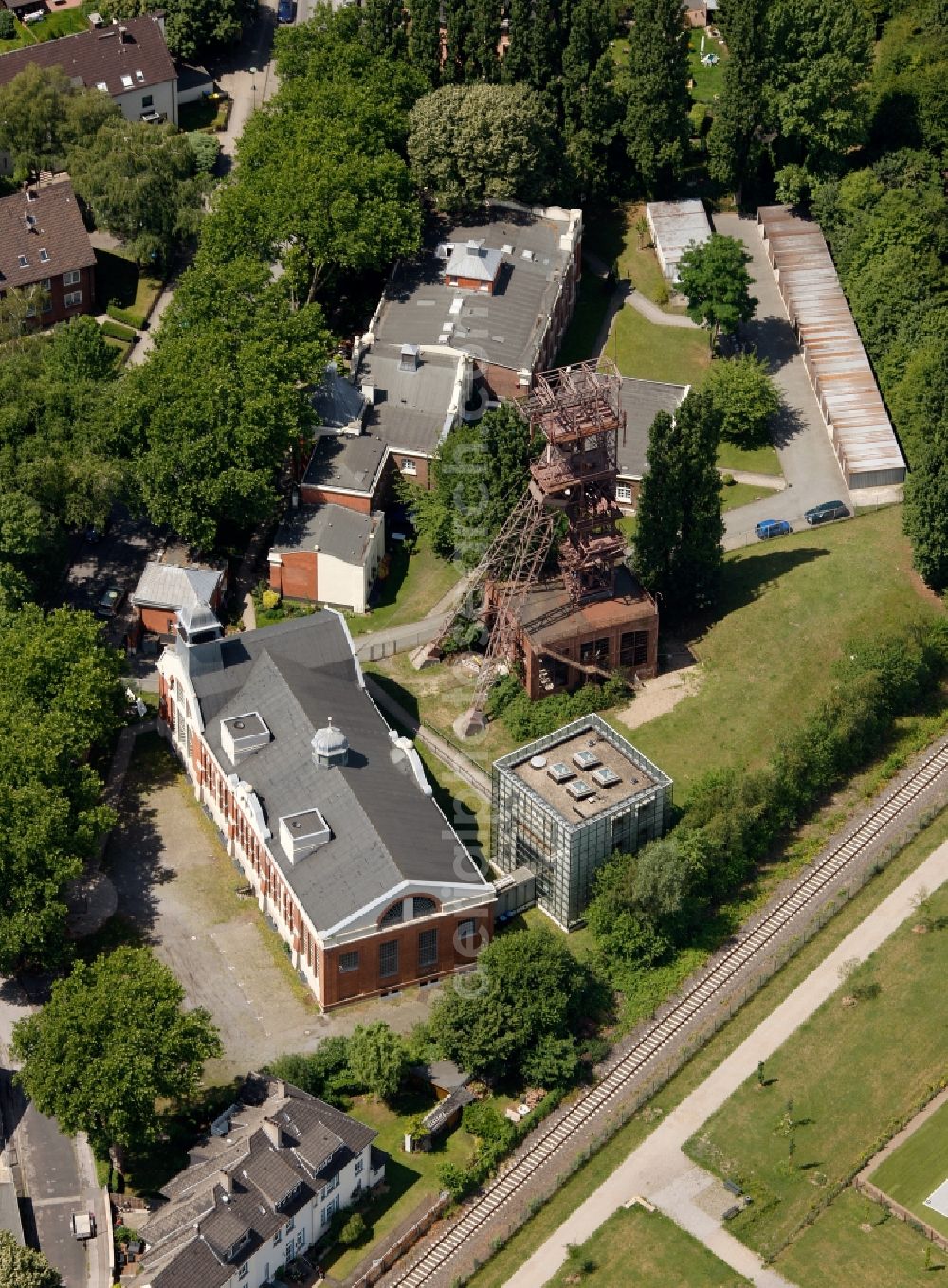 Aerial image Gelsenkirchen - View of the pit Oberschuir in Gelsenkirchen in the state North Rhine-Westphalia