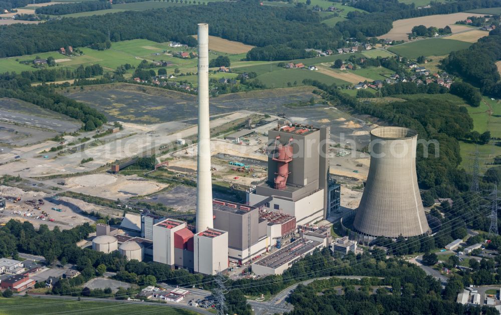 Aerial image Ibbenbüren - Zeche Oeynhausen on power plants and exhaust towers of thermal power station in the district Schafberg in Ibbenbueren in the state North Rhine-Westphalia, Germany