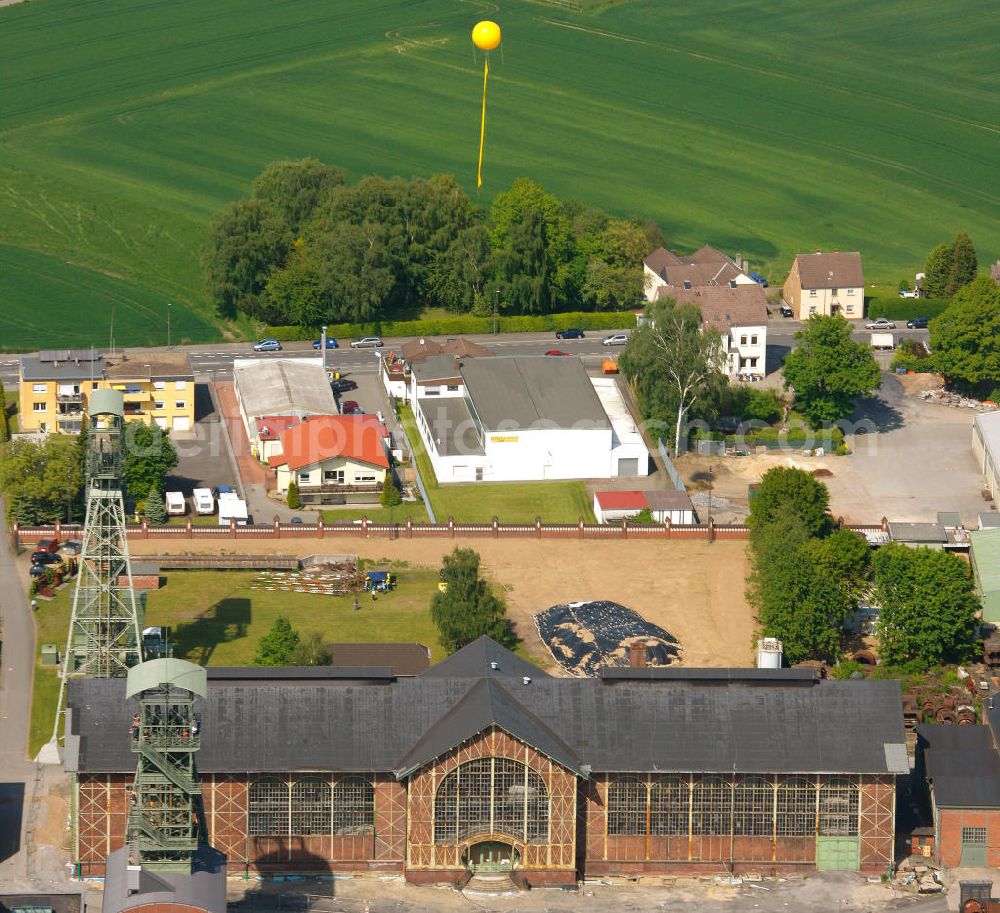 Dortmund from above - Die Zeche Zollern ein ehemaliges Steinkohle-Bergwerk am Grubenweg im Dortmunder Stadtteil Bövinghausen. Heute ist das Gebäude ein Museumsstandort des dezentral angelegten LWL-Industriemuseums. The former coal mine Zeche Zollern at the street Grubenweg in Dortmund in district Boevinghausen.