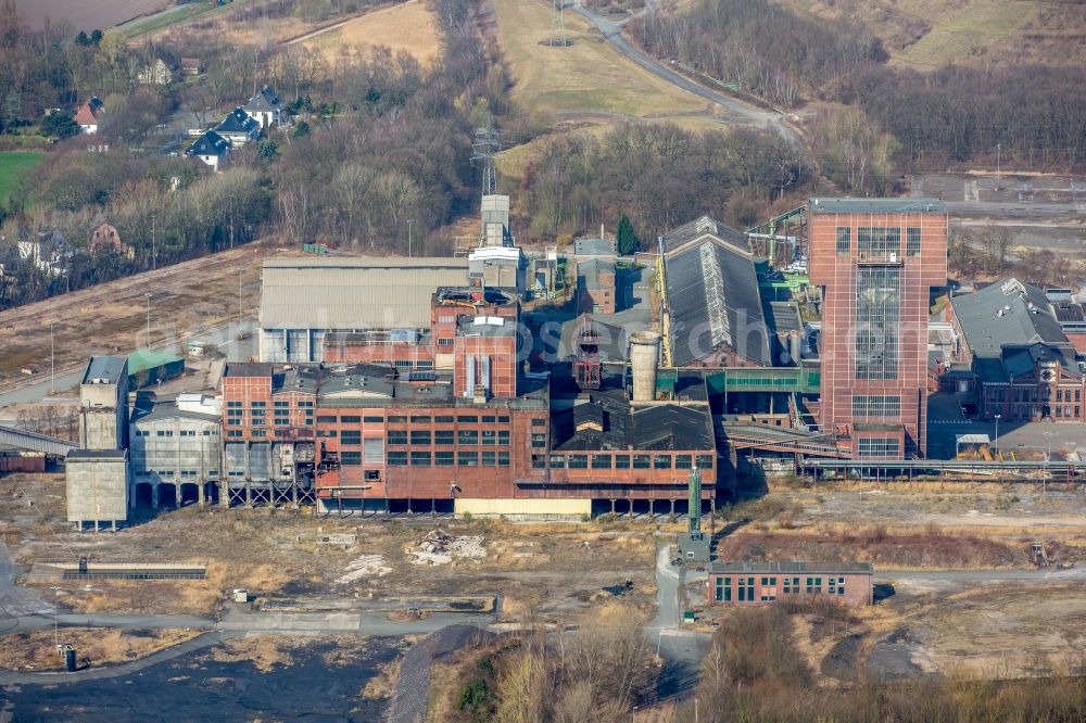 Aerial photograph Herringen - Industrial monument of the technical plants and production halls of the premises Zeche Heinrich Robert in Herringen at Ruhrgebiet in the state North Rhine-Westphalia, Germany