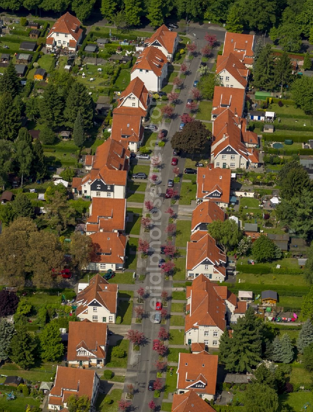 Herne from the bird's eye view: Colliery settlement Teutoburgia in Herne - Boernig in the Ruhr area in North Rhine-Westphalia