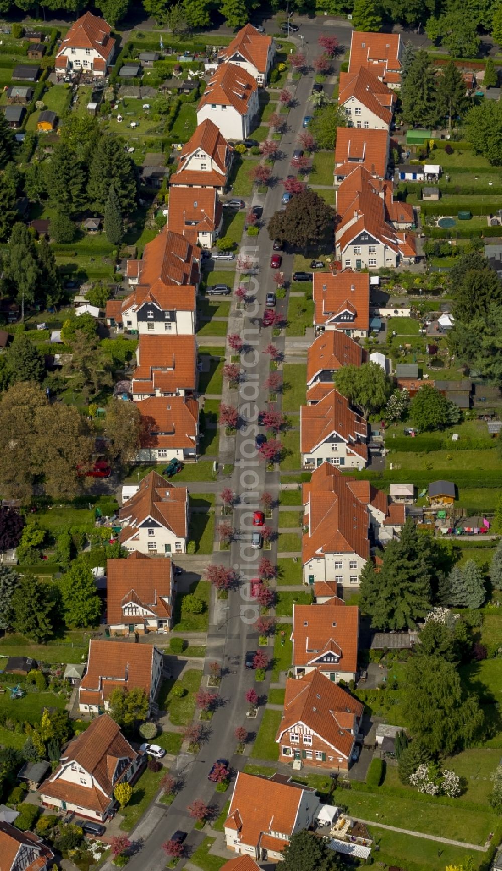 Aerial image Herne - Colliery settlement Teutoburgia in Herne - Boernig in the Ruhr area in North Rhine-Westphalia