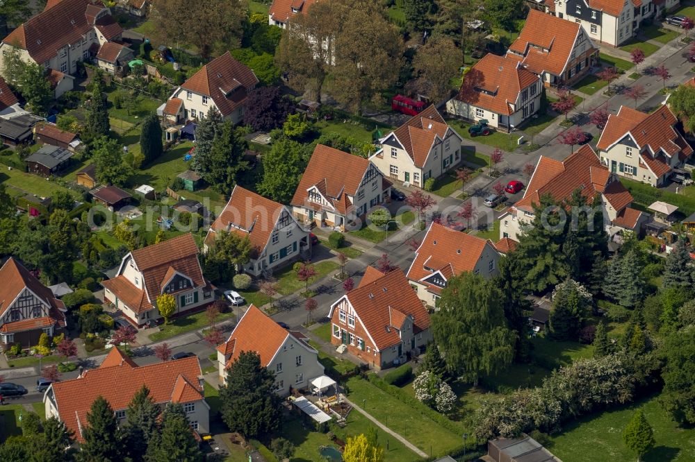 Herne from the bird's eye view: Colliery settlement Teutoburgia in Herne - Boernig in the Ruhr area in North Rhine-Westphalia