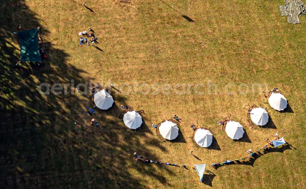 Aerial photograph Gutach im Breisgau - Camping with caravans and tents in Gutach im Breisgau in the state Baden-Wurttemberg, Germany