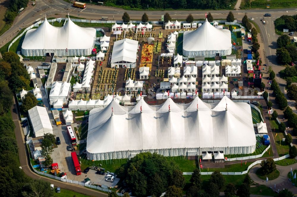 Aerial photograph Bochum - Tent Festival Ruhr 2014 on Kemnader Reservoir in Bochum in North Rhine-Westphalia