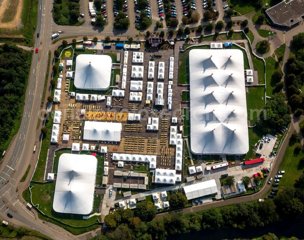 Aerial image Bochum - Tent Festival Ruhr 2014 on Kemnader Reservoir in Bochum in North Rhine-Westphalia