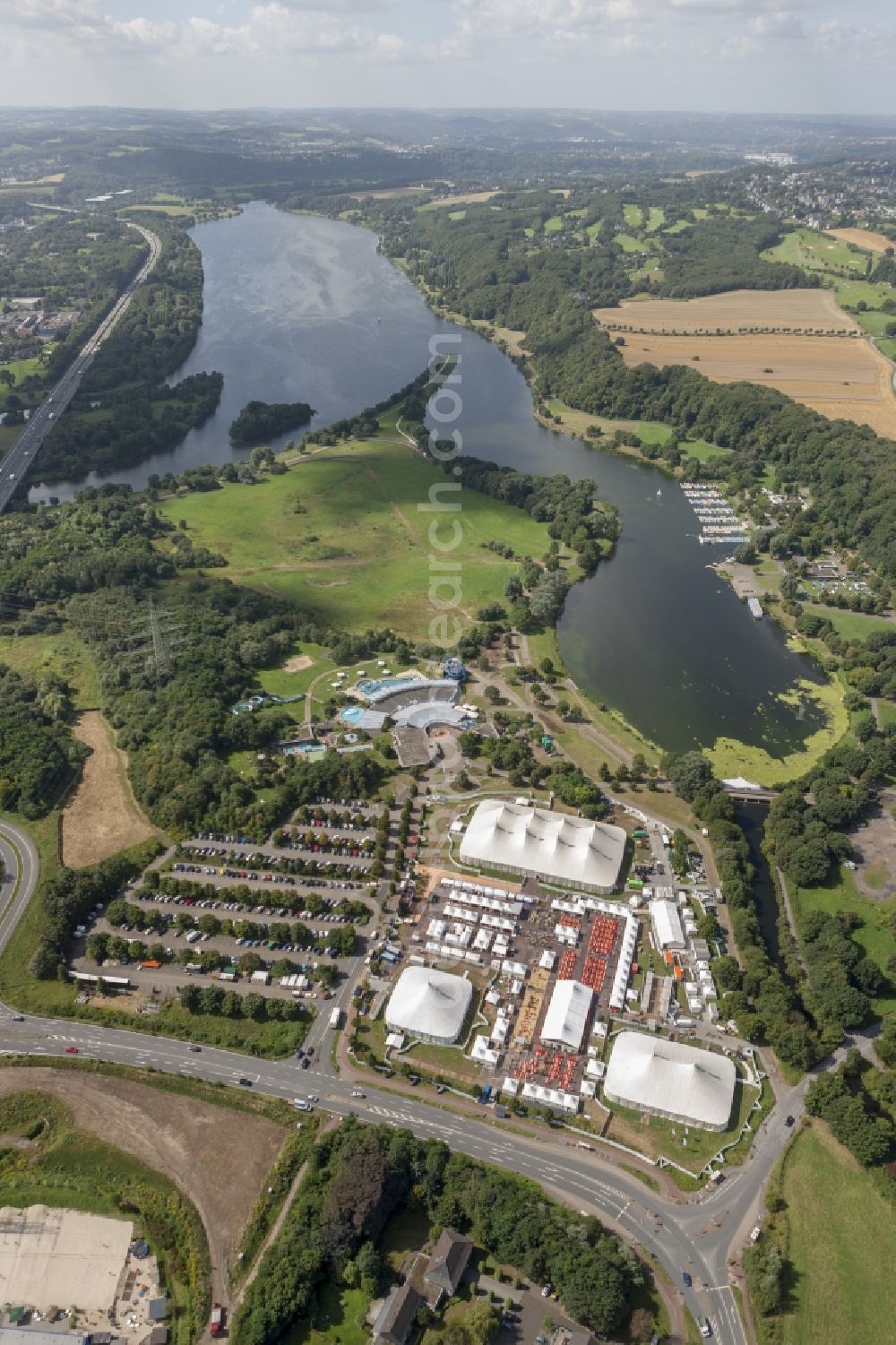 Aerial photograph Witten - Views of the 5th Edition of the Zeltfestival at the Ruhr Bochum from 17.08 -. 02.09.2012