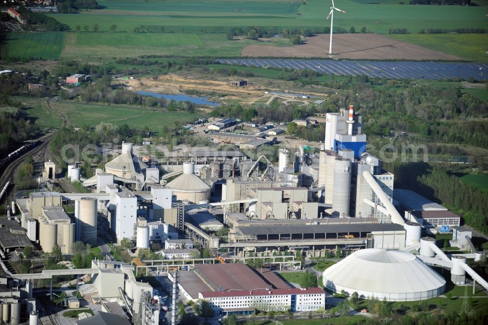 Rüdersdorf from the bird's eye view: Site and Terrain of overburden surfaces Cement opencast mining in the district Tasdorf in Ruedersdorf in the state Brandenburg, Germany