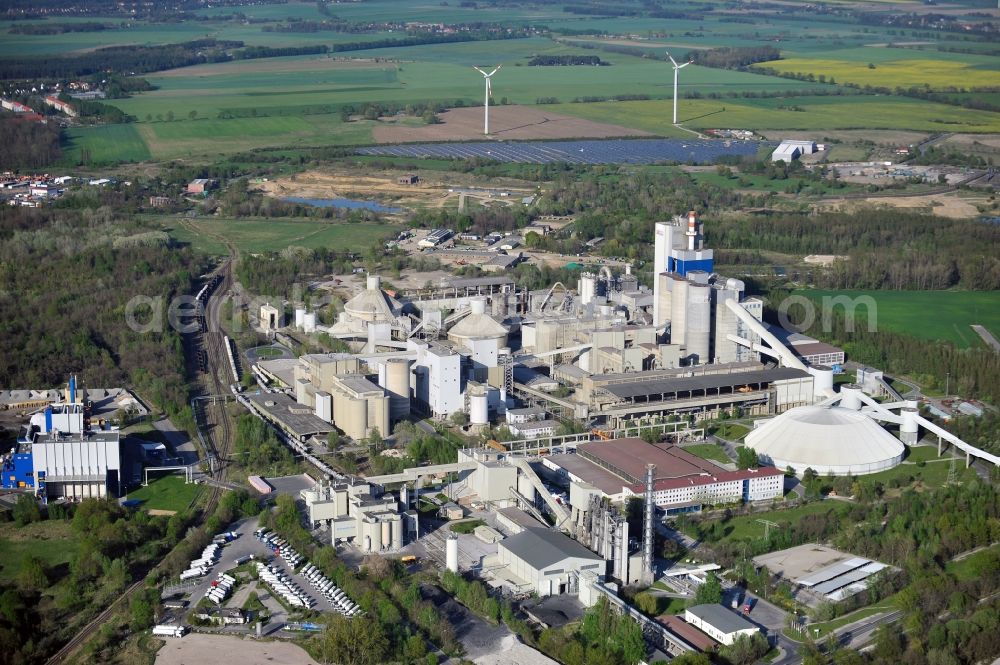 Aerial image Rüdersdorf - Site and Terrain of overburden surfaces Cement opencast mining in the district Tasdorf in Ruedersdorf in the state Brandenburg, Germany