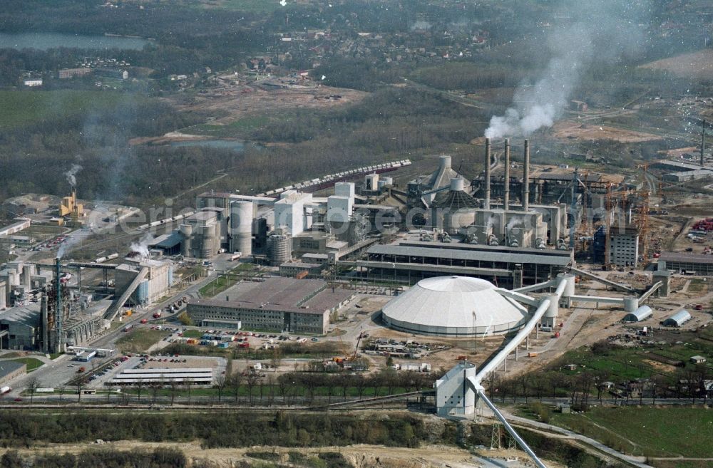 Rüdersdorf from above - CEMEX cement plant in Ruedersdorf in Brandenburg