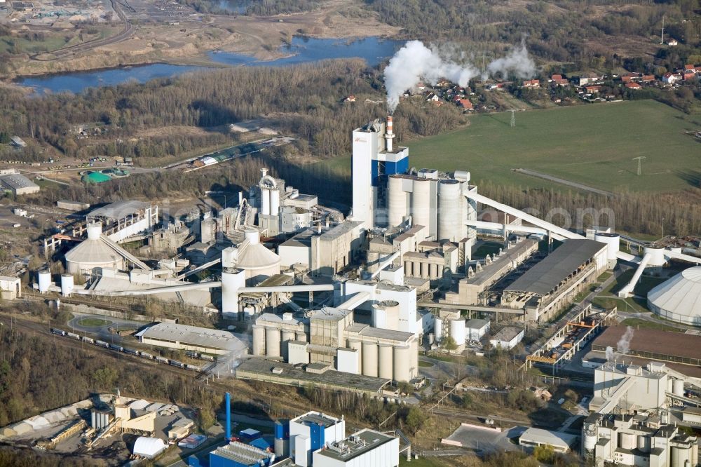 Rüdersdorf from the bird's eye view: CEMEX cement plant in Rüdersdorf in Brandenburg