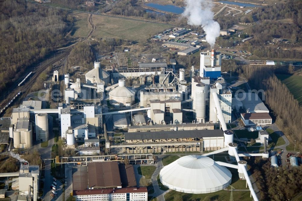 Aerial image Rüdersdorf - CEMEX cement plant in Rüdersdorf in Brandenburg