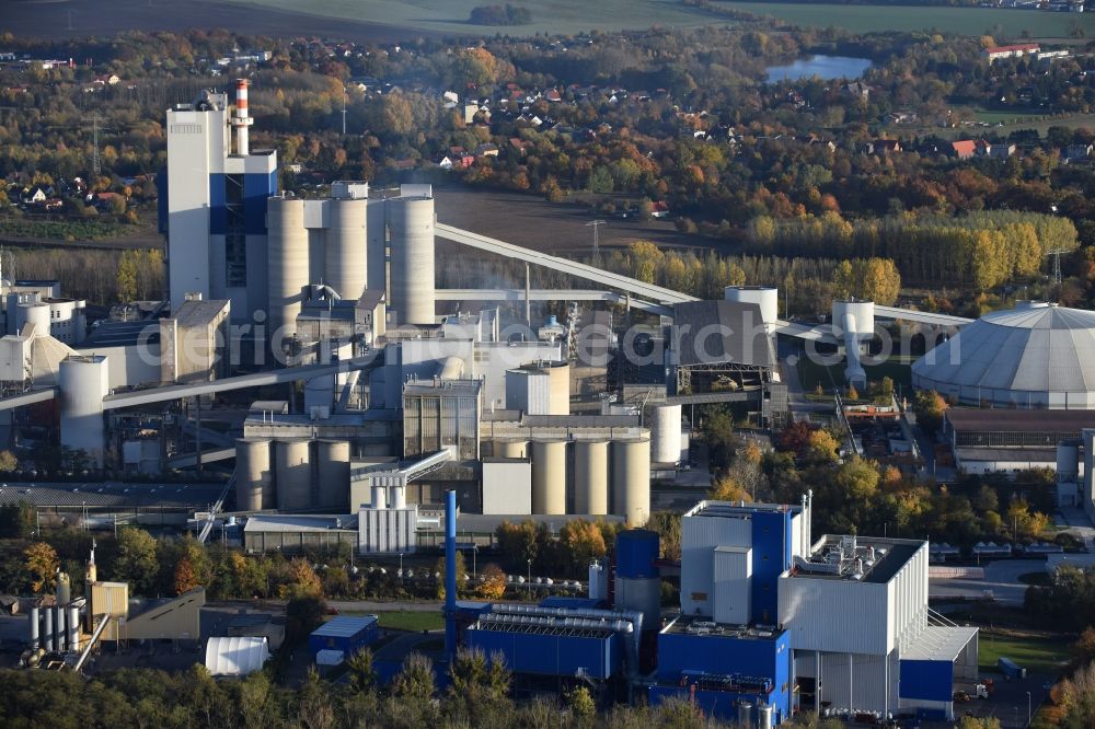 Aerial image Rüdersdorf - CEMEX cement plant in Ruedersdorf in Brandenburg