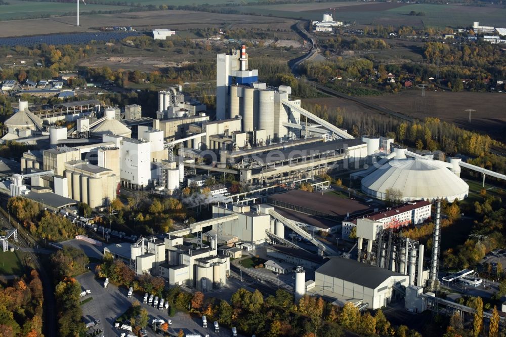 Rüdersdorf from above - CEMEX cement plant in Ruedersdorf in Brandenburg